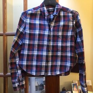 Rachel Comey linen plaid cropped top